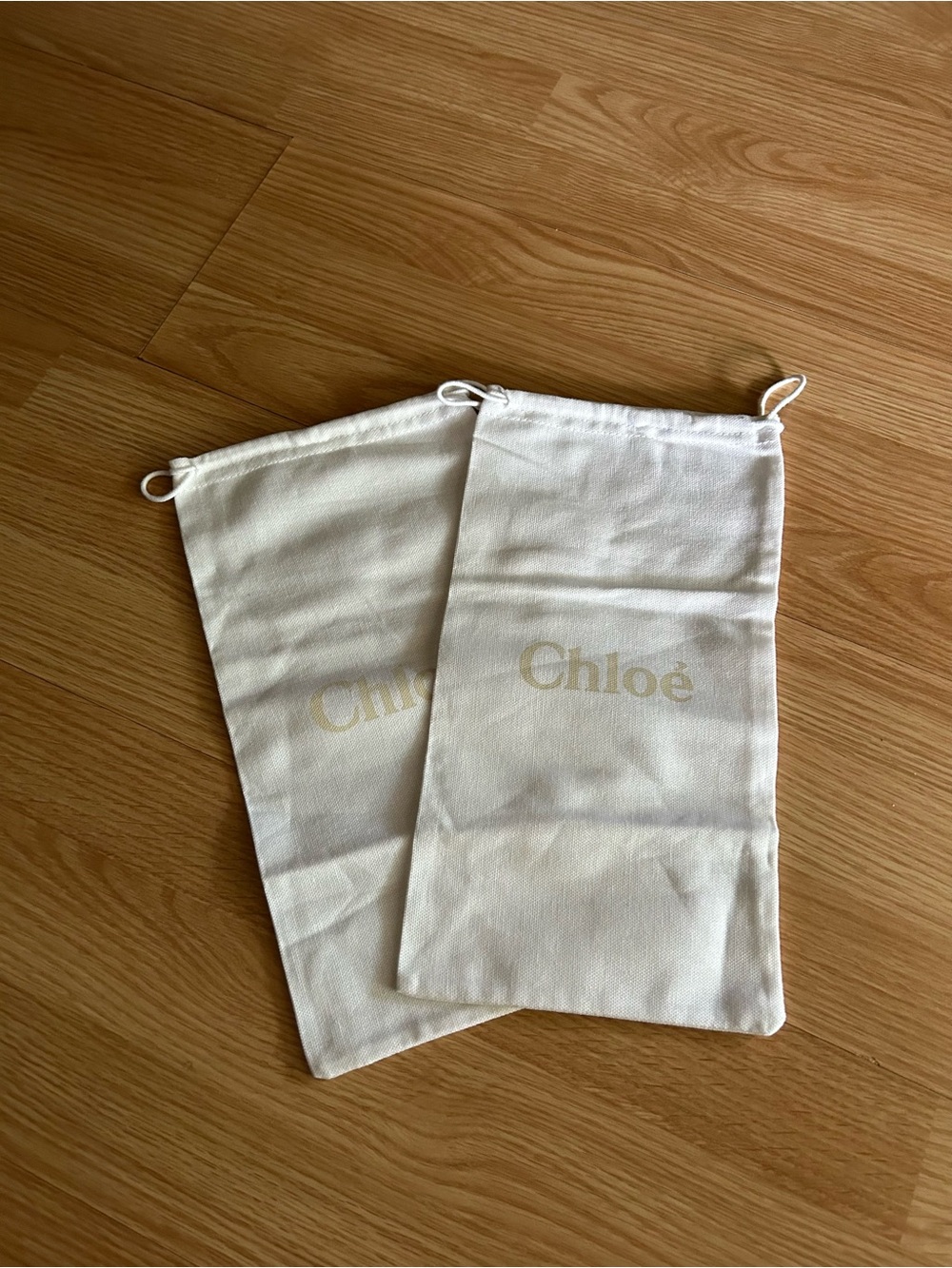 Chloé White Woven Cotton Small Dust Bags